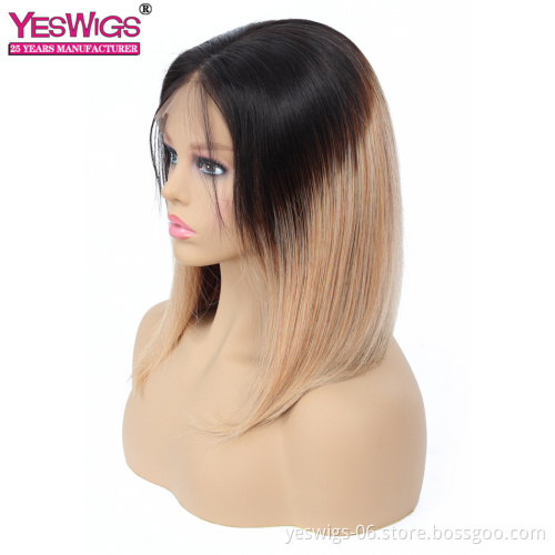 Wholesale  Brazilian Human Hair wig vendors Unprocessed Virgin Human Hair 1b/27 Straight 13*4 Lace Front Wig